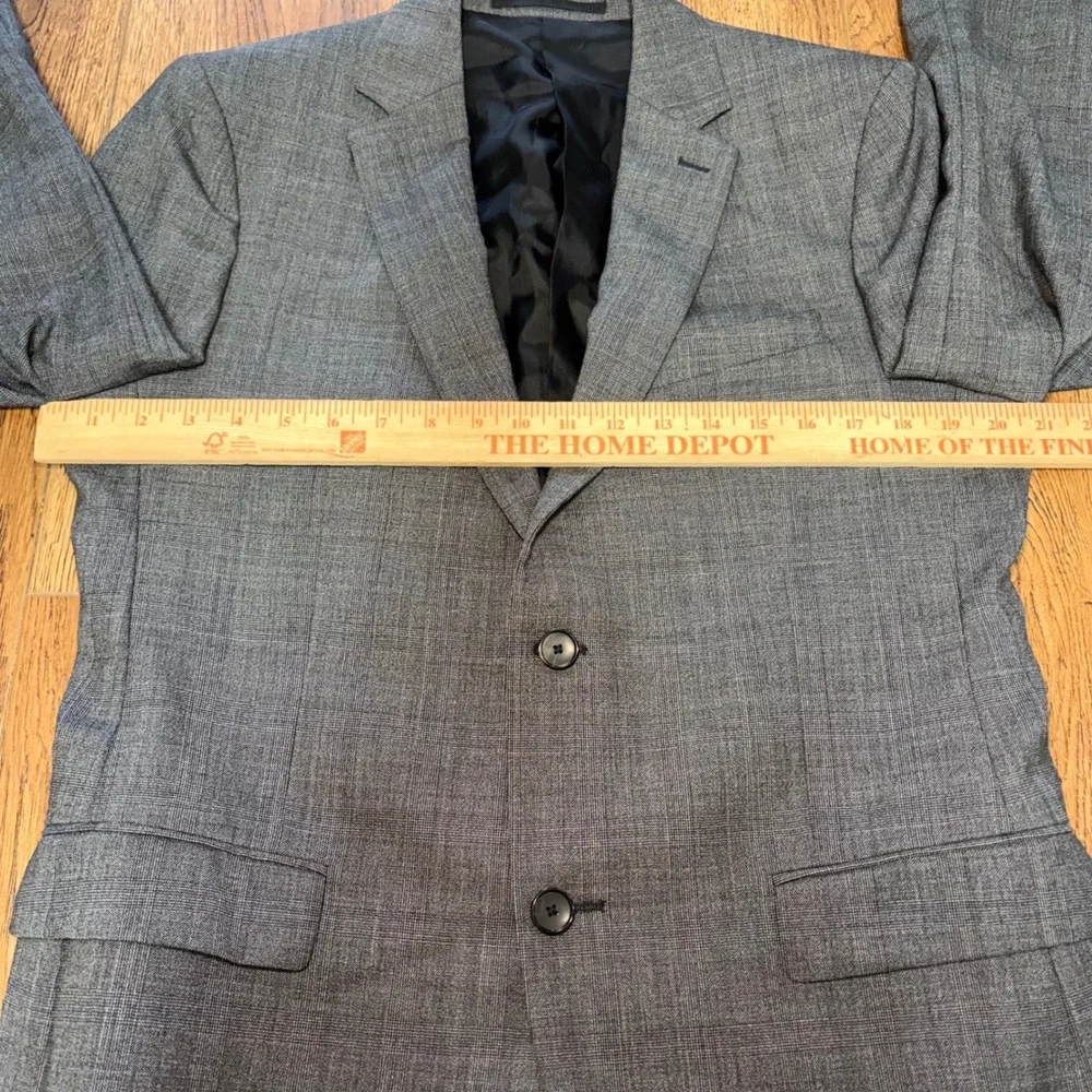 Theory‎ Wellar Charde Mens 42R Gray Glen Plaid Wool 2-Button Blazer Sport Coat